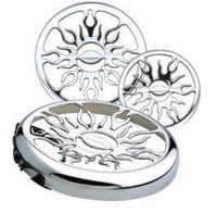 Audiobahn ABG10CDQ, 10" steel woofer Flame Grill, for long-throw woofer, chrome, Contents: 1 pair