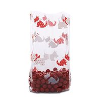Small Polka Dot Scotty Dogs 7x2x3" Cello Cellophane Party Treat Food Snack Bags (40 ct)