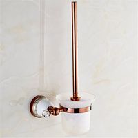 LAONA European-style rose gold ceramic bathroom accessory kit with a drill towel rack country style racks, Toilet brush