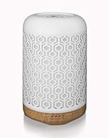 Ansin Essential Oil Diffuser,250ml Iron-art Ultrasonic Humidifier Aromatherapy Oil Diffuser with 4 Timer Mode & 7 Color Changing LED Lights, BPA-Free Waterless Auto-Off for Home,Office and Yoga-White