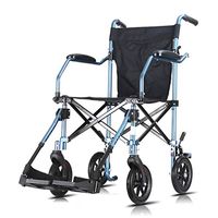 Chunse Attendant-Propelled Wheelchair, Portable Transit Travel Chair Adjustable Foot Pedal