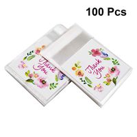 TOYANDONA 100pcs Self Adhesive Thank You Cookie Bags Cellophane Bag Candy Treat Gift Bag for Birthday Wedding Party Favors 14 x 14 +3cm