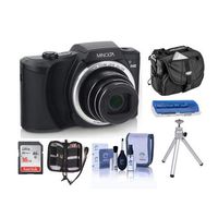 Minolta MN22Z 20MP 1080p Full HD Digital Camera with 22x Optical Zoom with Wi-Fi Black - Bundle with Camera Case, 16GB SDHC Card, Memory Wallet, Cleaning Kit, Card Reader, Tabletop Tripod