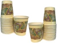 Fall Leaves Autumn Themed Disposable Hot/Cold 9 Ounce Paper Cups - Set of 64