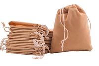 Sansam 20pcs Yellow Drawstrings Velvet Bags for Jewelry, Gift, Wedding Favors, Candy Bags, Party Favors, 5.2x7.2''