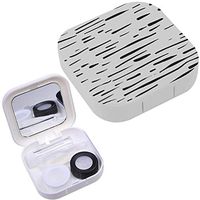 Portable Contact Lens Case Box Travel Kit Mirror + Bottle + Tweezers Container Holder [ Line Free Graphic ]