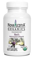 Organic Mens Multivitamins & Minerals (60 Caplets), organic, non GMO, vegetarian, food based, natural, saw palmetto, turmeric, grapeseed
