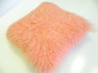 100% Pure Mongolian Long Goat Fur Cushion/Pillow Cover-20" x 20", Luxurious and Irresistible, This Mongolian Fur Pillow Cover Will Bring Texture and Warmth to Any Room. Soft.