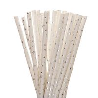 Twinkle Twinkle Little Star Paper Straws (silver foil small star, 25)