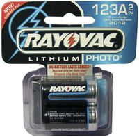 Rayovac 3.0-Volt Lithium Photo Batteries, 123A Size, 2-Count Packages (Pack of 2)