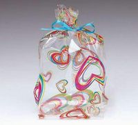 10ct Rainbow Heart Vibes 4x2x9" Medium Cello Cellophane Party Treat Food Snack Bags nfLG -1453