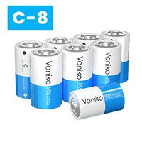 VONIKO Ultra Alkaline C Batteries,C Size Batteries 8 Pack –10-Year Shelf Life and 6-9 Times The Power asCarbon Batteries, C 1.5 Volt Battery