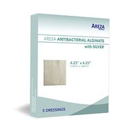 Silver Alginate (Antibacterial Alginate with Silver) 4.25"x4.25" Sterile; 5 Wound Dressings Per Box (1) (4.25" X 4.25") (1) Areza Medical