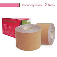 Kinesiology Tape for Athletes, Water Resistant, Reduce Pain and Injury Recovery, 2 inch X 16.4 Feet, 2 Roll (Beige)