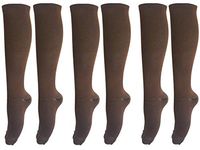 ASRocky Graduated Compression Socks Anti-Fatigue Antimicrobial Calf High Below Knee Mens Womens Sock Leg Foot Ankle Heel Support Pain Relief Stockings Reduce Swelling (3 Pair, Lg/XL, Brown)