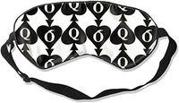 Golden Queen of Spades Printed Eye Masks Sleep Mask 100% Double-Sided Silk Super-Smooth Eye Mask Ultra-Soft Adjustable Eyeshade for Men Women Boys Girls