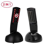 ixaer 2 in 1 Electric Hair Growth Comb Therapy Promote Hair Regrowth Massage Equipment Stop Hair Loss Treatment Brush Ozone Vibration Massager with Base Rechargeable