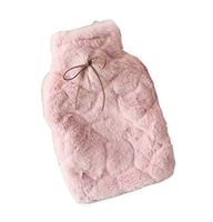 Rubber Water Bottle with Soft Fleece Cover for Hot or Cold Therapy, Pink