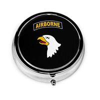 ZhangJie 101st Airborne Division CustomRound Pill Box 2 Inches Medicine Tablet Portable Vitamin Pill Pocket Purse-Compact 3 Compartment