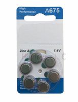 Hillflower 24 Pieces A675 Size 675 p675 675 PR44 Card 1.45V Heavy Duty Long Duration Hearing Aid Zinc Air Battery