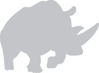 hBARSCI Rhino Vinyl Decal - 5 Inches - for Cars, Trucks, Windows, Laptops, Tablets, Outdoor-Grade 2.5mil Thick Vinyl - Silver Gray