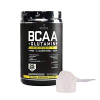 Sascha Fitness BCAA 4:1:1 + Glutamine,HMB,L-Carnitine, HICA | Powerful and Instant Powder Blend with Branched Chain Amino Acids (BCAAs) for Pre, Intra and Post-Workout | Natural Pineapple Flavor,350g