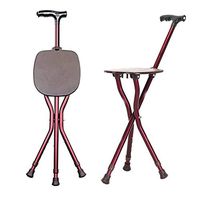 ZWH-Walking Cane Adjustable Walking Crutches Disability Medical Aid Folding Seat Cane Adjustable Portable Walking Stick Mobility Aid