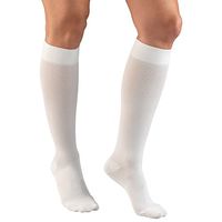 Truform Compression Socks, 15-20 mmHg, Women's Dress Socks, Knee High Over Calf Length, White Diamond Knit, X-Large