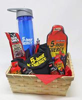 5 Hour Energy Gift Basket with Logo Apparel, Water Bottle and More. Energy On The Go.