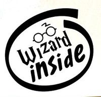Wizard Inside Harry Potter DecalTWO PACK Vinyl Sticker|MacBook Laptop Computer Cars Trucks Vans Walls| BLACK |3 x 3 in|CCI869