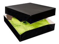 BLACK GLOSS Gift Boxes 12x12x2.5"100% Recycled Gloss Tint - 2 Pc Box (1 unit, 50 pack per unit.)