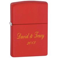Personalized Matt Red Zippo Lighter - Fee Laser Engraving
