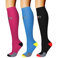 CHARMKING Compression Socks (3 Pairs) 15-20 mmHg is Best Athletic & Medical for Men & Women, Running, Flight, Travel, Nurses, Edema - Boost Performance, Blood Circulation & Recovery (S/M, Assorted 09)
