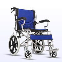 Wheelchair Folding Lightweight Small Elderly Portable Ultra Light Travel Elderly Disabled Small Wheelbarrow (Color : Blue)