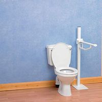 Homecraft Devon Elite Folding Support Rail, Bathroom Aid for Elderly, Handicapped, Disabled users, Bathroom Grab Bar for Stability and Control, Safety Support Handrail for Lavatory and Restroom