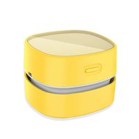 ODISTAR Desktop Vacuum cleaner,Mini table dust sweeper Energy Saving with auto power-off function,High endurance up to 400 mins,Cordless&360º Rotatable Design for Keyboard/Home/Offic (Yellow charging)