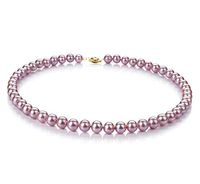 Lavender 7-8mm AA Quality Freshwater Cultured Pearl Necklace for Women-36 in Opera Length