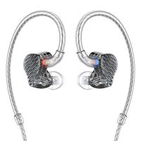 FiiO FA7 Best Over The Ear Headphones/Earphones Detachable Cable Design HiFi Quad Balanced Armature Driver in-Ear Monitors for iOS and Android Computer PC Tablet(Smoke Geometric with Silver Panel)