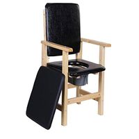 Yjyxzy Bathroom Shower Chair, Solid Wood Commode Chair, Disabled Walker Anti-Slip Elderly Mobile Shower Chair, Pregnant Women with Potty Toilet Seat with Backrest and Armrest Shower Chair