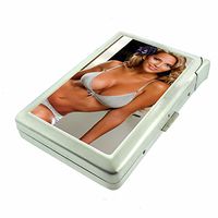 Argentina Pin Up Girls South America D4 Cigarette Case Lighter Smoking King Size Cigarettes Silver Metal Wallet 4" X 2.75" RFID Protection