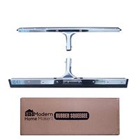 Floor Squeegee Silicone Rubber Blade Long Handle - Perfect for Washing and Drying Tile, Glass Shower, Garage, Concrete, Marble and Wood Surfaces (Pair Rubber Blades Only)