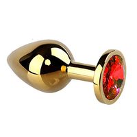 Taidu Crystal Rhinestone Gold Stainless Steel Medium Size P'lug-Toys (Red)
