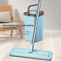 IHGTZS Scratch Mop Bucket Double Drive Mop Lazy Mopping Artifact Deep-Cleaning Microfiber removes and absorbs Tough Dirt and Grime Mop and Bucket Floor Clean System (Blue)