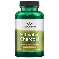 Swanson Activated Charcoal, Detox Support Supplement 260 mg, 120 Capsules, 60 Servings, 520 mg per Serving