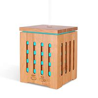FunyCC Real Bamboo Essential Oil Diffuser Ultrasonic Aromatherapy Diffusers with 7 LED Colorful Lights and Waterless Auto Shut,US