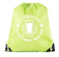 Custom St Patrick's Day Backpack Personalized Drawstring Bags, Reusable Gift bag - 10PK Lime CE2500Patty S4