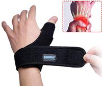 Sumifun Thumb Splint Wrist Brace, Thumb Spica Wrist Brace with CMC Splint Support for Arthritis, Tendonitis Carpal Tunnel Pain Relief, Reversible, Black (The Left)