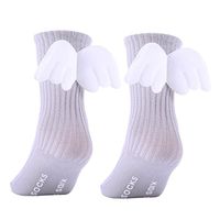 Meiyuan Baby Girls Angel Wings Socks Ruffles Soft High Knee Leg Warmer