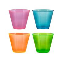 Party Essentials N910090 Plastic Cups, 100-Count, Assorted Neon