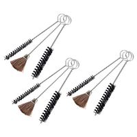 Saim Nylon Tube Brush Set Tan and Black Bristles Drinking Straws Cleaning Brushes Set of 9